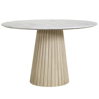 Round Marble-Top Dining Table