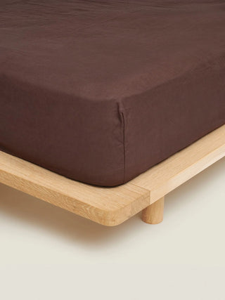 Linen Fitted Sheet Chocolate