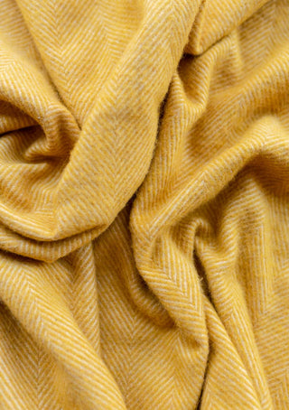 Recycled Wool Small Picnic Blanket | Golden Herringbone
