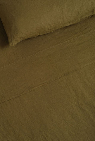 Linen Flat Sheet Olive