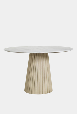 Round Marble-Top Dining Table