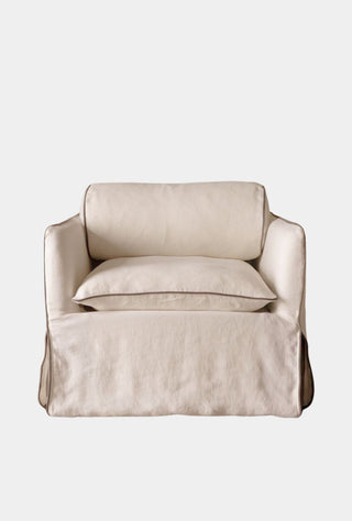 Cohen Linen Armchair Bellet Ivory Contrast