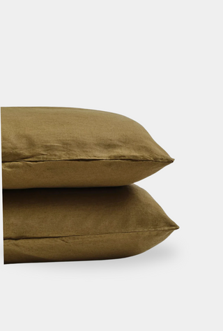 Linen Pillowcase Set Olive