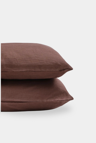 Linen Pillowcase Set Chocolate