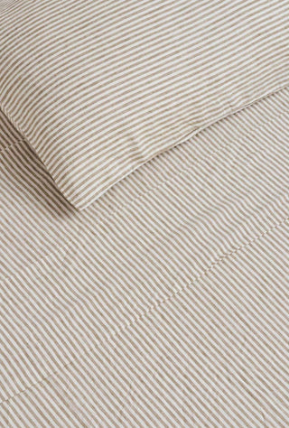 Linen Pillowcase Set  Olive Stripes