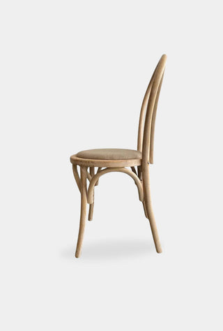 Round Rattan Back Elm Chair Natural