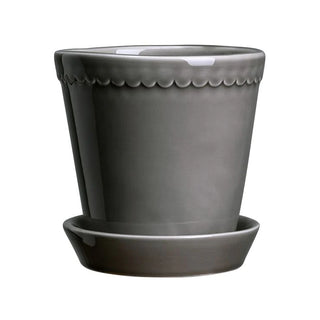 Helena glazed Pearl Grey pot