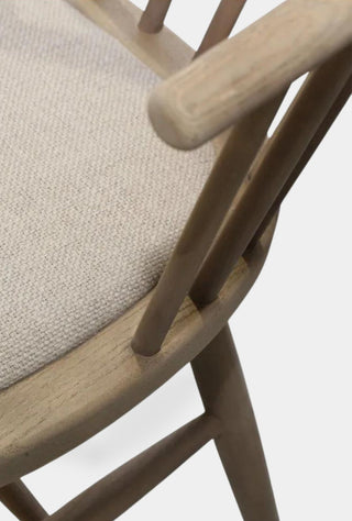 Round Curved Strip Back Elm Dining Chair Natural