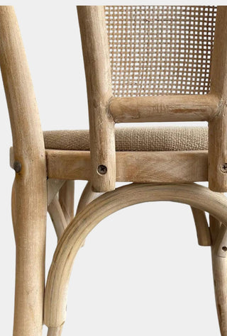 Round Rattan Back Elm Chair Natural