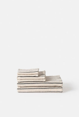 Stripe Waffle Towel Natural & Navy