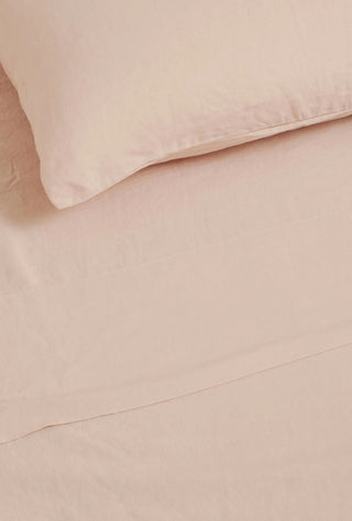 Linen Fitted Sheet Blush