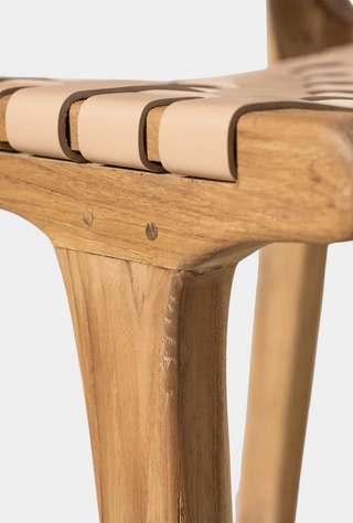 Luka Woven Leather Barstool