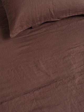Linen Fitted Sheet Chocolate