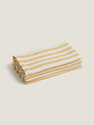 100% Linen Napkin | Yellow Stripes