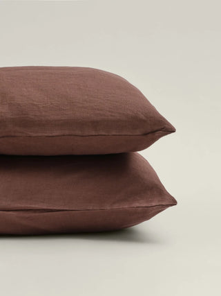Linen Pillowcase Set | Chocolate