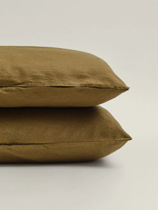 Linen Pillowcase Set Olive