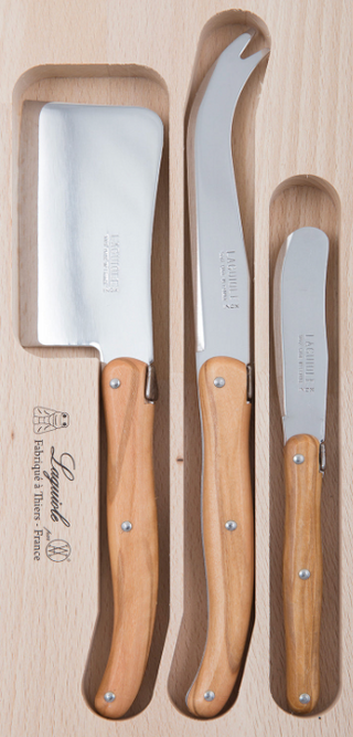 Laguiole Peeler + 3 Knives Set- Mix Colour Wooden Handle