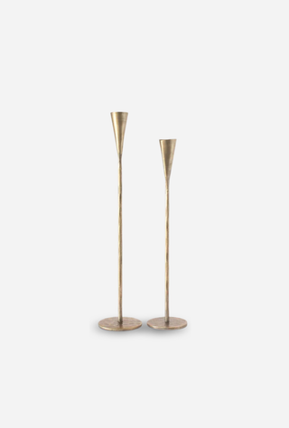 Hand-Forged Iron Candle Stands Brass