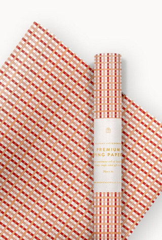 Gift Wrap Roll Christmas Tartan Check