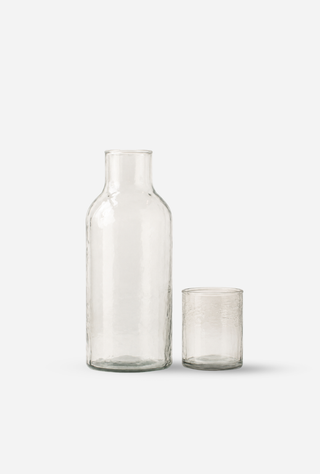 Handblown Hammered Glass Carafe