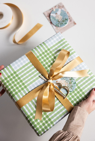 Gift Wrap Roll Nordic Blue Check