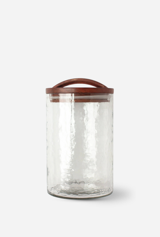 Handblown Hammered Glass Canister