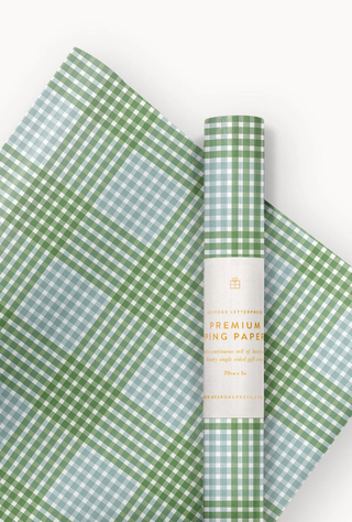 Gift Wrap Roll Nordic Blue Check