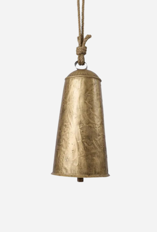 Rustic Cow Bell Large Antique Gold