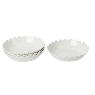 White Scallop Bowls 4 Set
