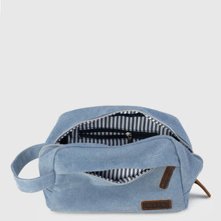 Canvas Toiletry Bag Washed Blue