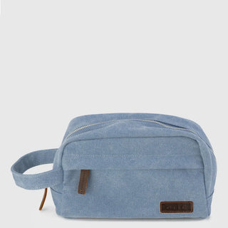 Canvas Toiletry Bag Washed Blue
