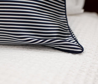 Navy & White Stripe Luxury Silk Pillowcase