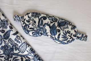 Blue & White Floral Luxury Silk Sleep Mask